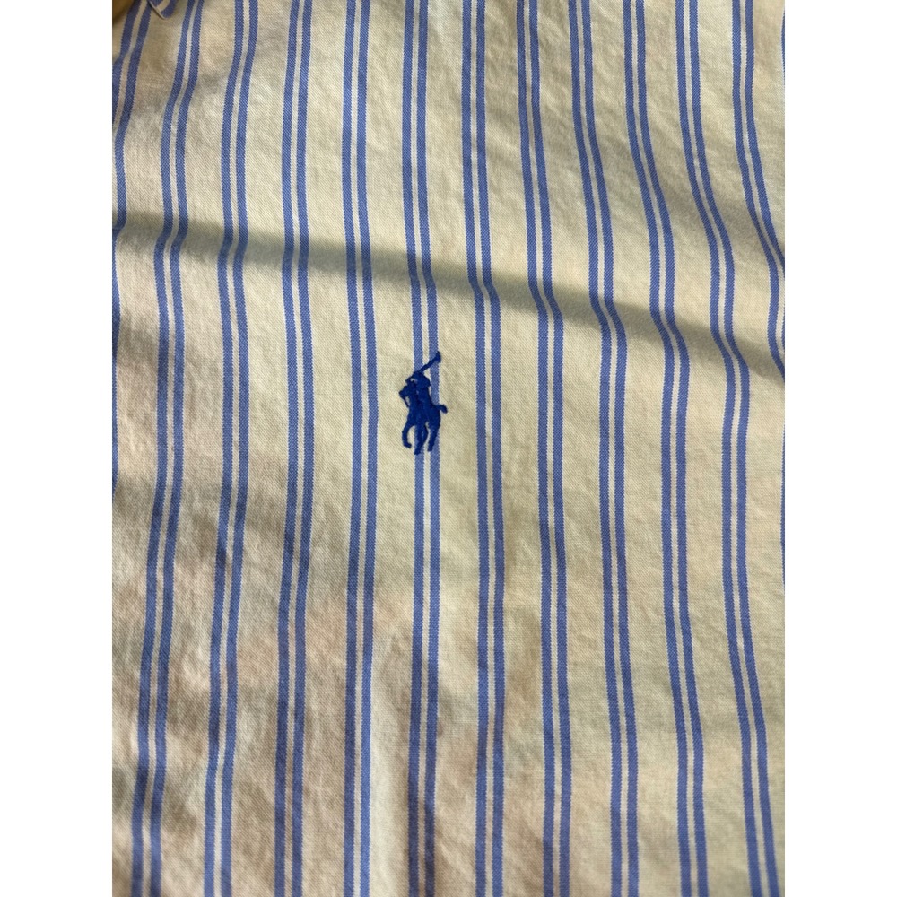 Polo Ralph Lauren Blake Mens XL SS Striped Button Down Shirt Yellow Blue - Picture 3 of 11